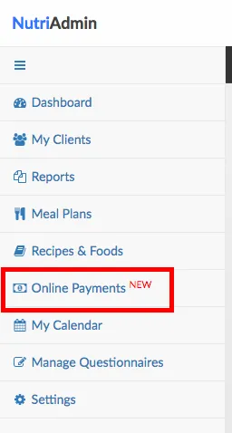 online paymentes menu